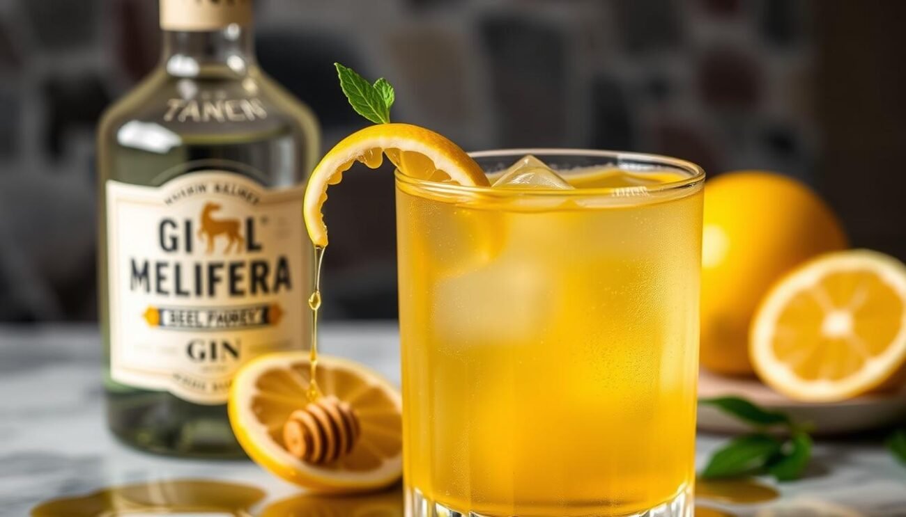 Genera un'immagine del Bee's Knees con Gin Melifera