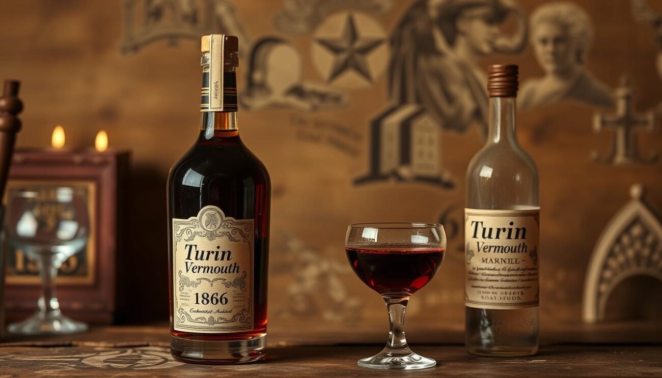 Genera un'immagine del Vermouth di Torino nel 1786