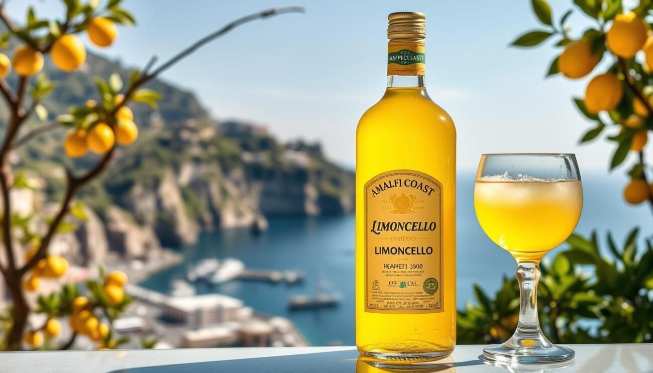 Genera un'immagine del limoncello della Costiera Amalfitana Genera un'immagine del limoncello della Costiera Amalfitana