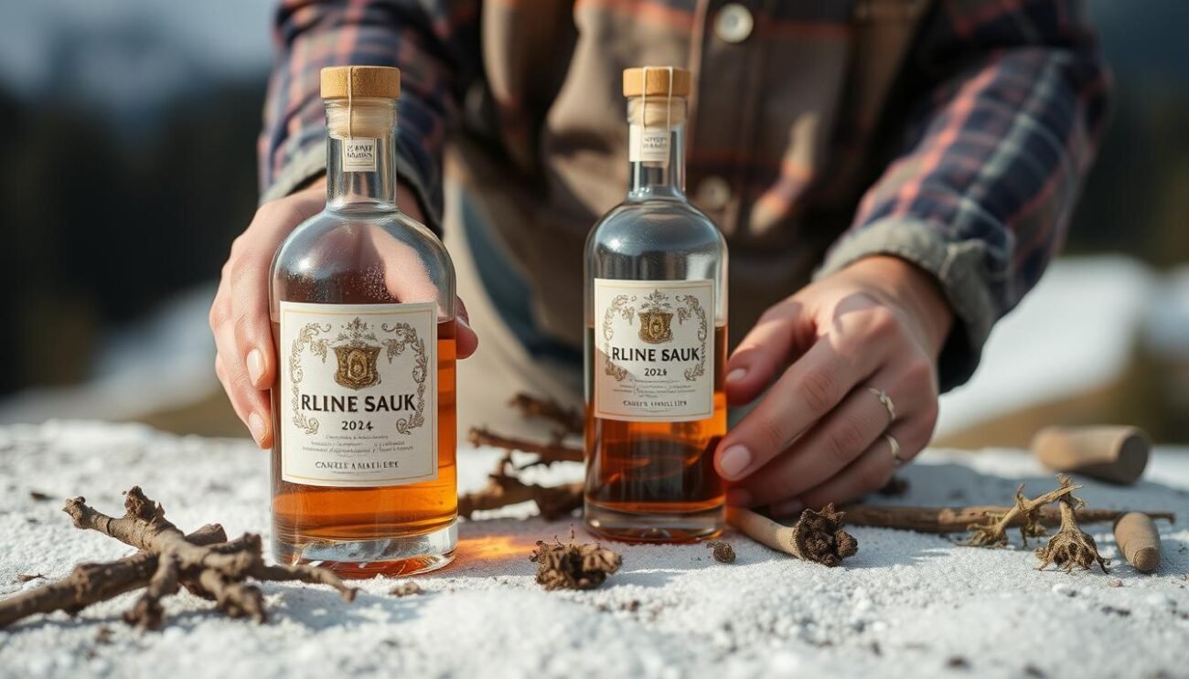 Immagina un liquore che racchiude l'essenza delle Alpi, preparato con radici alpine raccolte a mano.