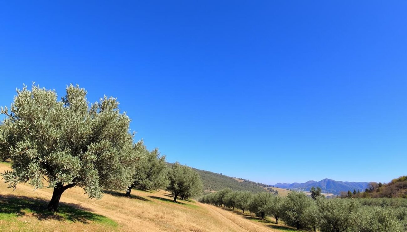 Immagine delle colline moreniche bresciane con oliveti