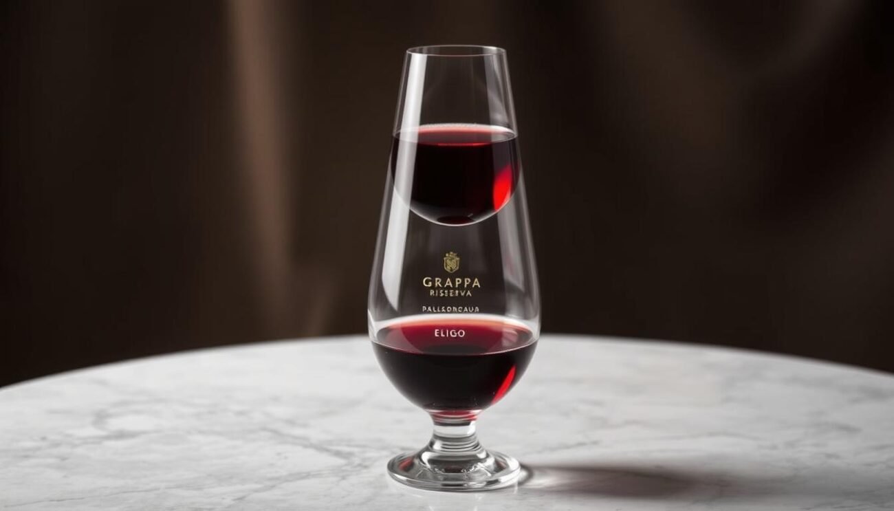 Immagine di un bicchiere di Grappa Riserva 'Eligo'