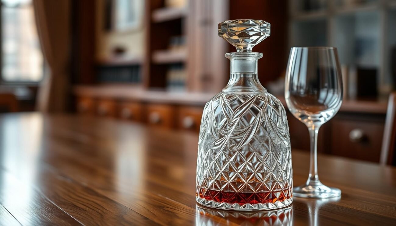 Immagine di un decanter in cristallo per grappa