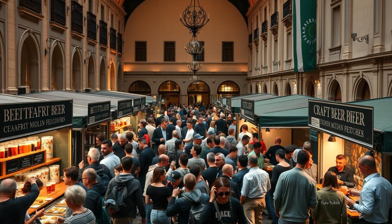 Festival della birra artigianale italiana con stand di degustazione