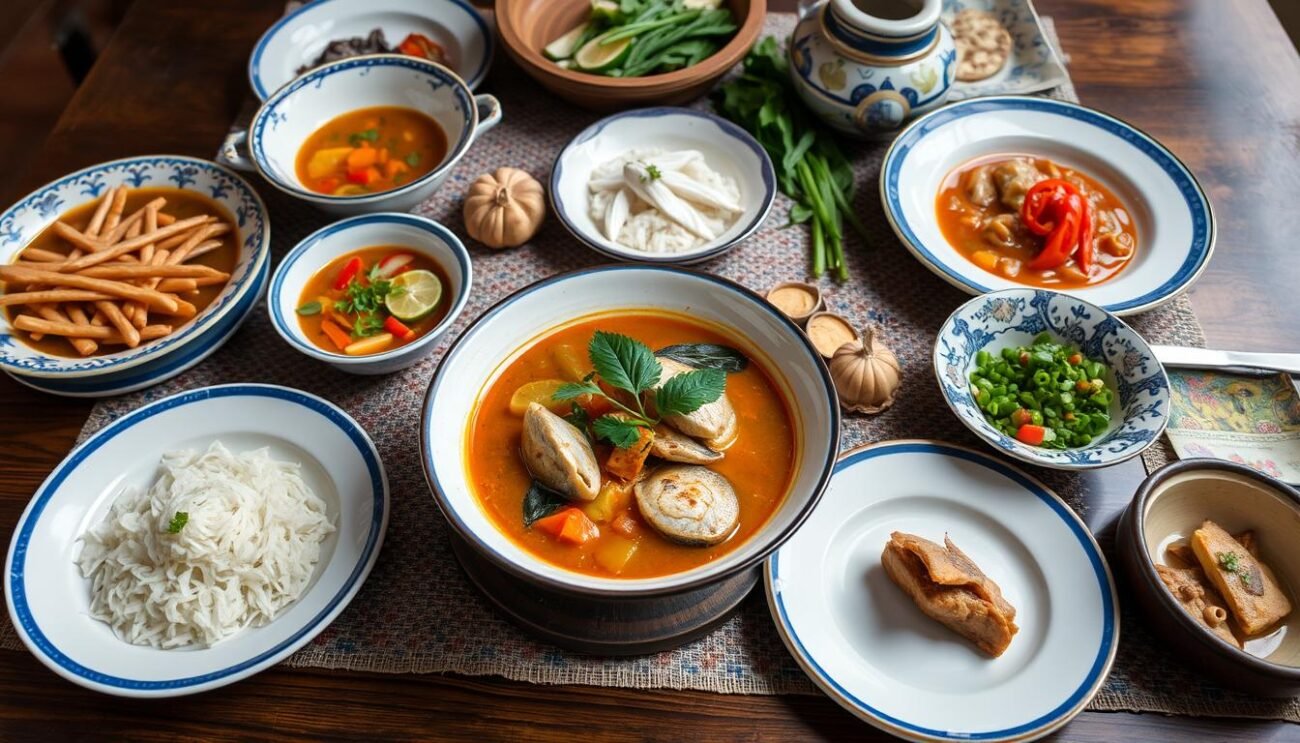 Immagine di una tavola imbandita con brodetto alla vastese Immagine di una tavola imbandita con brodetto alla vastese