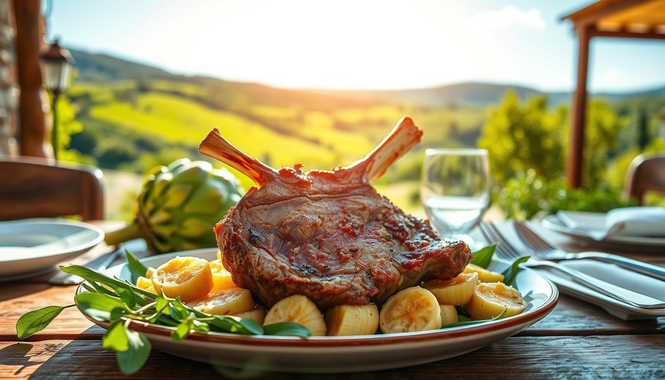 agnello con carciofi alla sarda