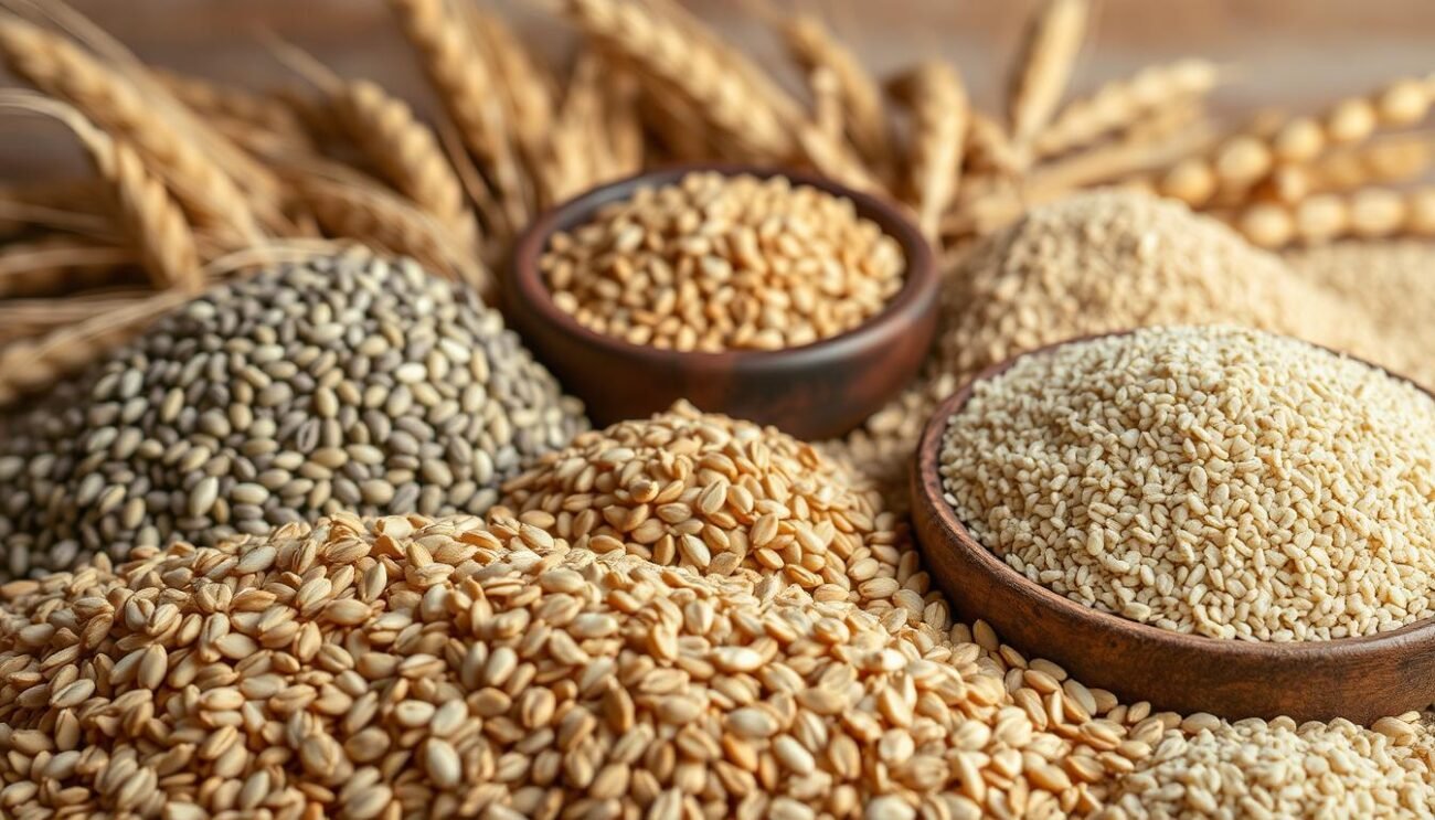 A bountiful display of diverse malted grains, each with its own unique hue and texture. Expertly arranged, the foreground showcases a captivating array of barley, wheat, and rye malts, their surfaces reflecting the warm glow of soft, diffused lighting. In the middle ground, the malts are presented in rustic wooden bowls, their subtle variations in color and aroma hinting at the complex flavors they can impart to the brewer's craft. The background features a gentle, out-of-focus backdrop, allowing the malts to take center stage and command the viewer's attention. This image, with its harmonious composition and attention to detail, perfectly encapsulates the nuanced world of malts and their pivotal role in shaping the character of exceptional beers.