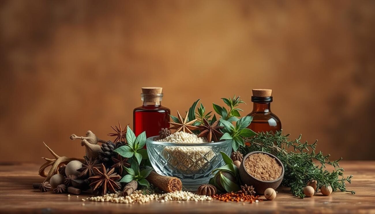A sophisticated still life composition, capturing the artful essence of "dosaggio aromi". Against a warm, earthy backdrop, an elegant glass or ceramic vessel holds an array of aromatic spices, herbs, and extracts. The lighting is soft and diffused, casting gentle shadows that accentuate the textural nuances of the ingredients. The arrangement is meticulously balanced, with each element harmoniously complementing the others, showcasing the mastery of flavor harmonization. The overall mood is one of tranquility and culinary refinement, inviting the viewer to appreciate the beauty and precision of the perfect seasoning. A sophisticated still life composition, capturing the artful essence of "dosaggio aromi". Against a warm, earthy backdrop, an elegant glass or ceramic vessel holds an array of aromatic spices, herbs, and extracts. The lighting is soft and diffused, casting gentle shadows that accentuate the textural nuances of the ingredients. The arrangement is meticulously balanced, with each element harmoniously complementing the others, showcasing the mastery of flavor harmonization. The overall mood is one of tranquility and culinary refinement, inviting the viewer to appreciate the beauty and precision of the perfect seasoning.