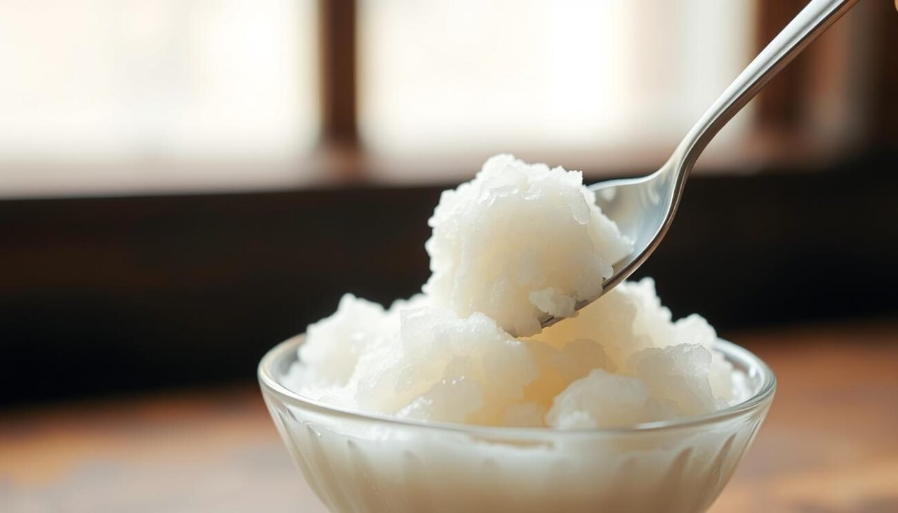 A tempting scoop of authentic Sicilian granita alla mandorla, crafted with creamy almond milk and sweetened with the natural essence of the island's prized almonds. The frosty, ethereal texture glistens under a soft, diffused light, inviting a spoon to glide through its icy surface. Served in a delicate glass or ceramic dish, this traditional Sicilian treat appears to almost float, its pale ivory hue contrasting beautifully against the warm, rustic tones of the background. The minimalist presentation allows the pure, unadulterated flavor of the almond to shine, a true representation of the simple pleasures of Sicilian cuisine. A tempting scoop of authentic Sicilian granita alla mandorla, crafted with creamy almond milk and sweetened with the natural essence of the island's prized almonds. The frosty, ethereal texture glistens under a soft, diffused light, inviting a spoon to glide through its icy surface. Served in a delicate glass or ceramic dish, this traditional Sicilian treat appears to almost float, its pale ivory hue contrasting beautifully against the warm, rustic tones of the background. The minimalist presentation allows the pure, unadulterated flavor of the almond to shine, a true representation of the simple pleasures of Sicilian cuisine.