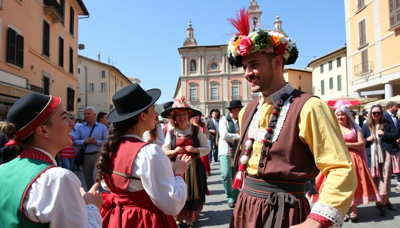 Genera un'immagine della Festa del Castrato di Offida