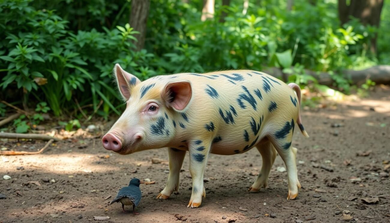 Genera un'immagine della razza suina Cinta Senese