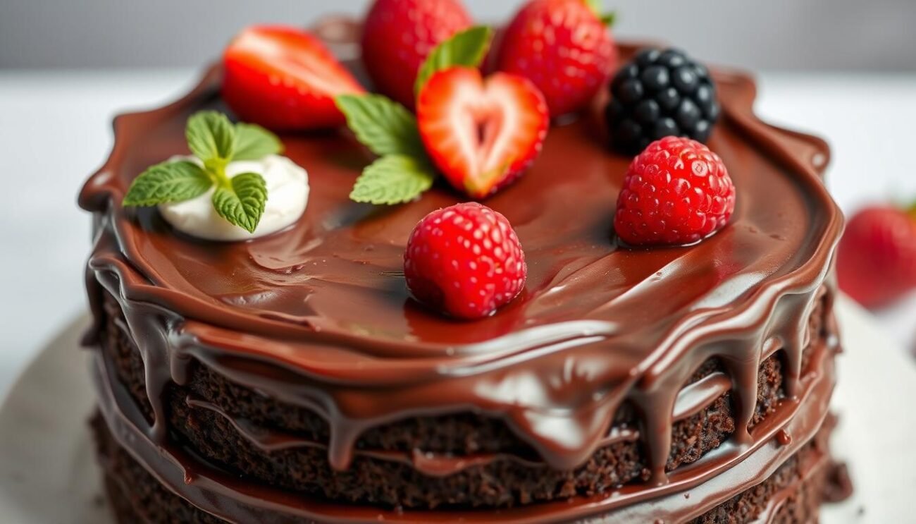 Genera un'immagine di torta al cacao