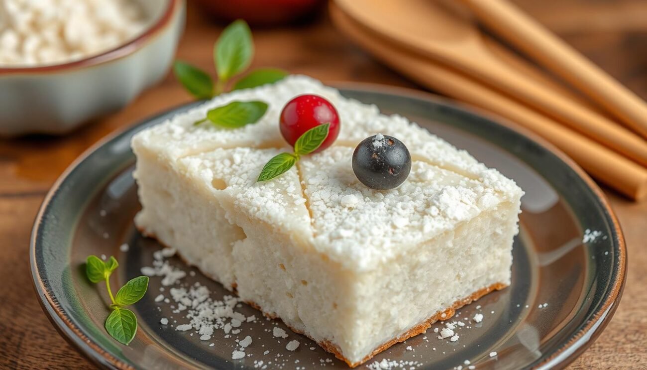 Genera un'immagine di un dolce realizzato con farina di riso Genera un'immagine di un dolce realizzato con farina di riso