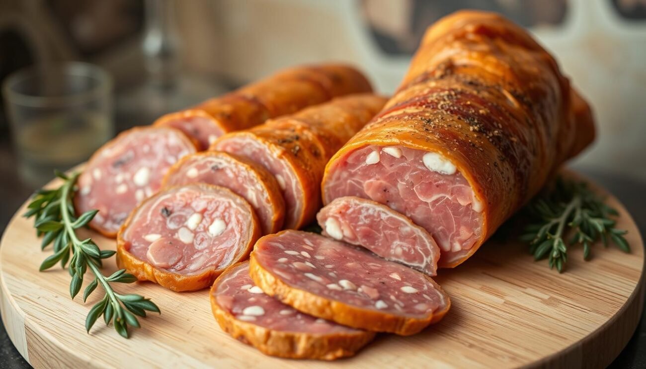 Genera un'immagine di un salume umbro