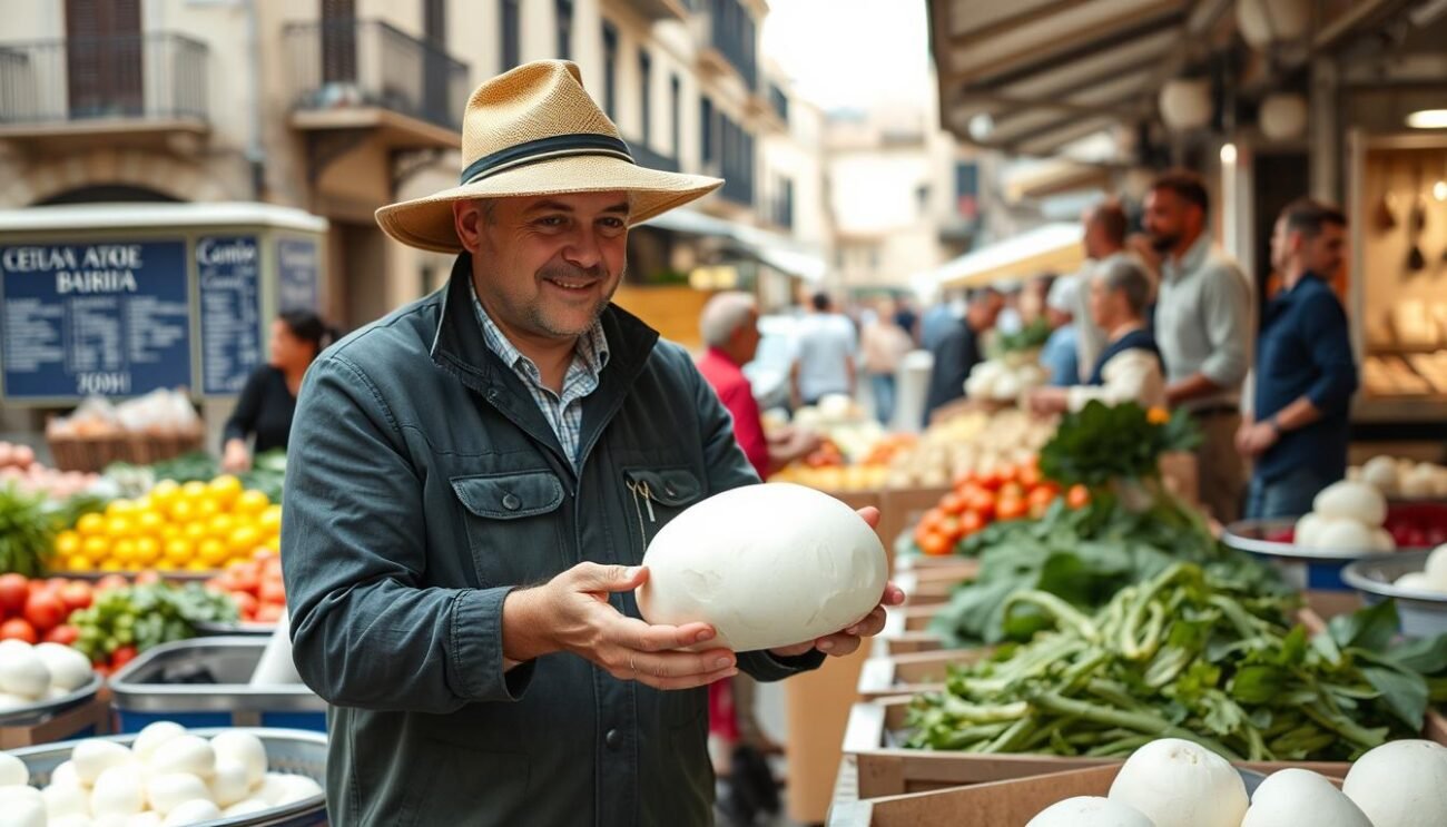 Genera un'immagine di un tour gastronomico a Napoli, con una guida che mostra la produzione di mozzarella di bufala Genera un'immagine di un tour gastronomico a Napoli, con una guida che mostra la produzione di mozzarella di bufala