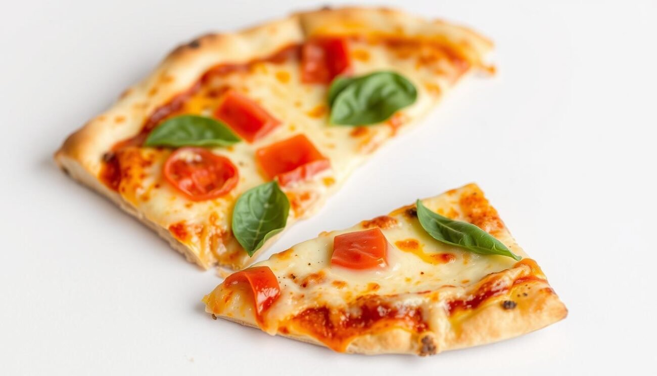 Genera un'immagine di una fetta di pizza in stile New York