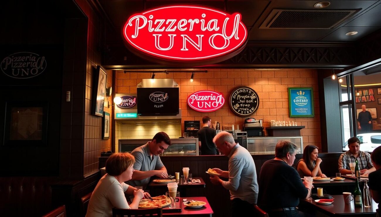 Immagina Pizzeria Uno con la sua famosa deep-dish pizza