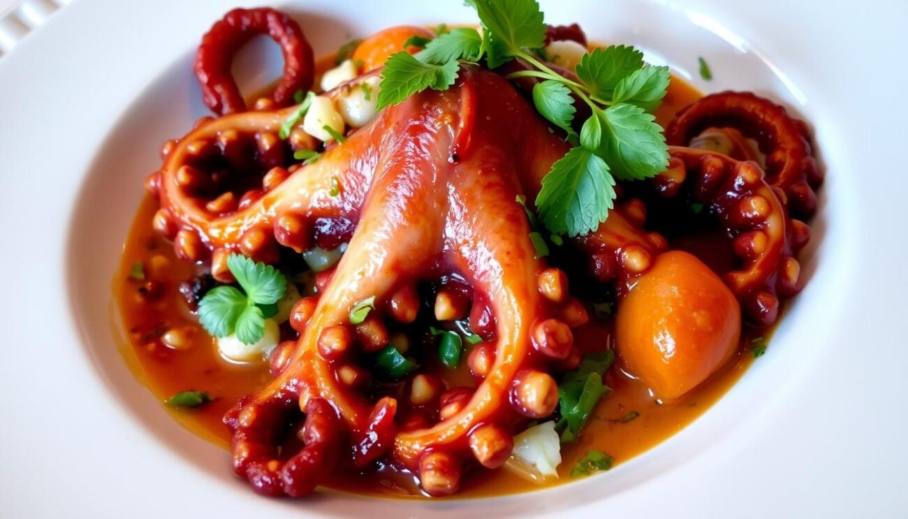 Immagina un piatto di polpo alla garganica appena preparato