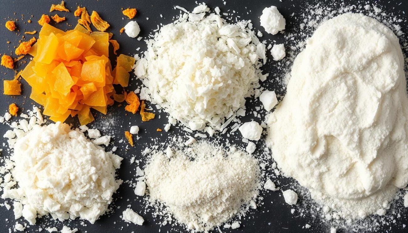 Immagina un'immagine di lievito di birra fresco, secco e istantaneo