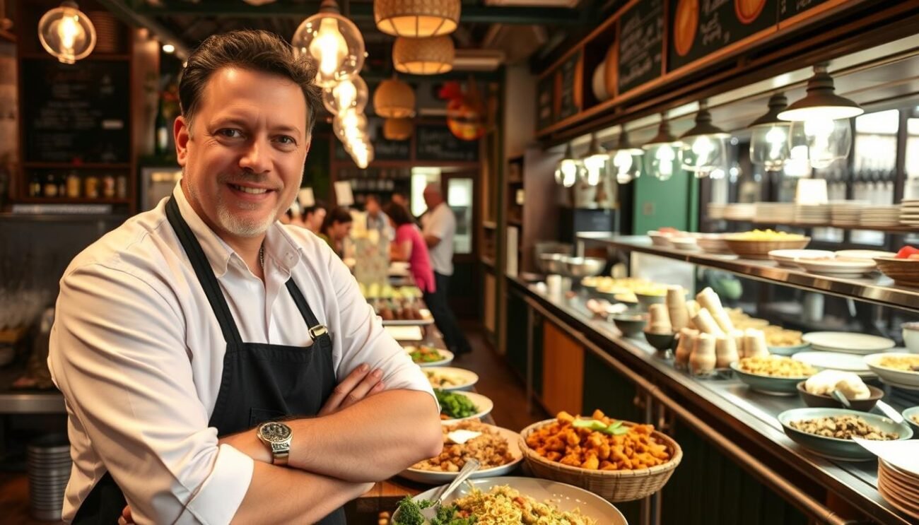 Immagine di Nicola Olivieri nel suo food hall Olivieri1882 ad Arzignano