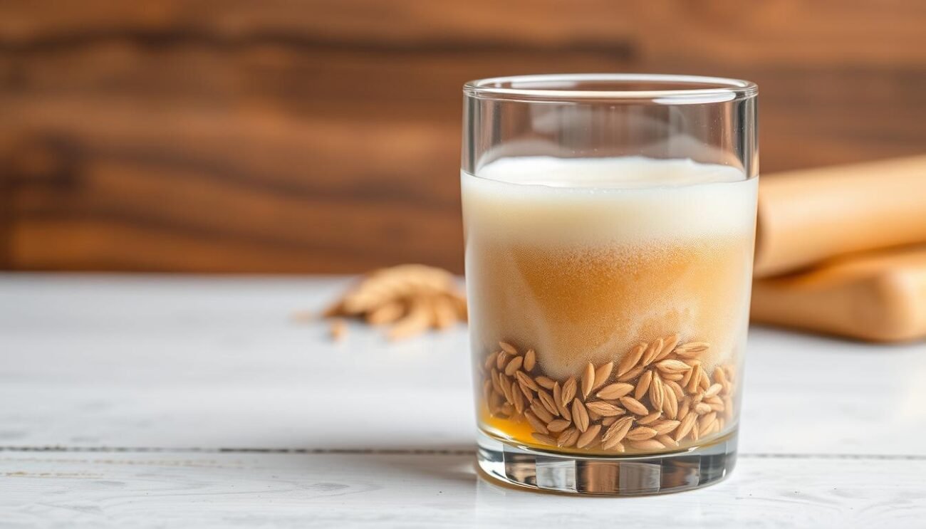 Immagine di malto d'orzo in un contenitore di vetro