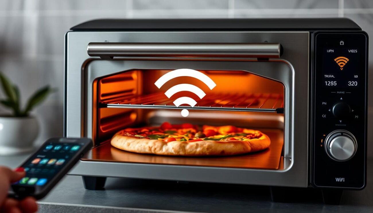 Immagine di un forno domestico smart per pizza con connessione Wi-Fi