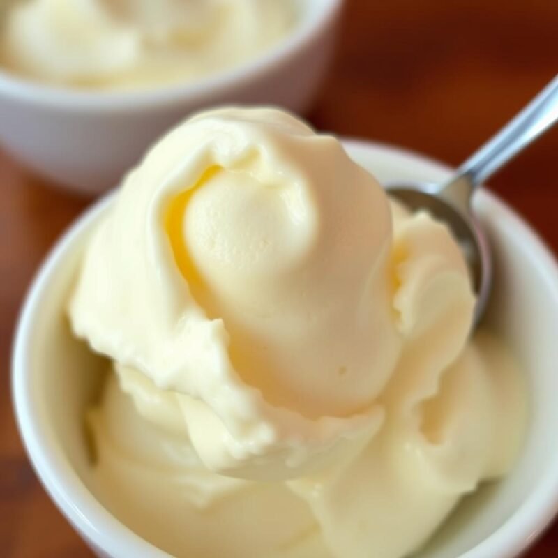 Gelato alla crema in coppetta con cucchiaino