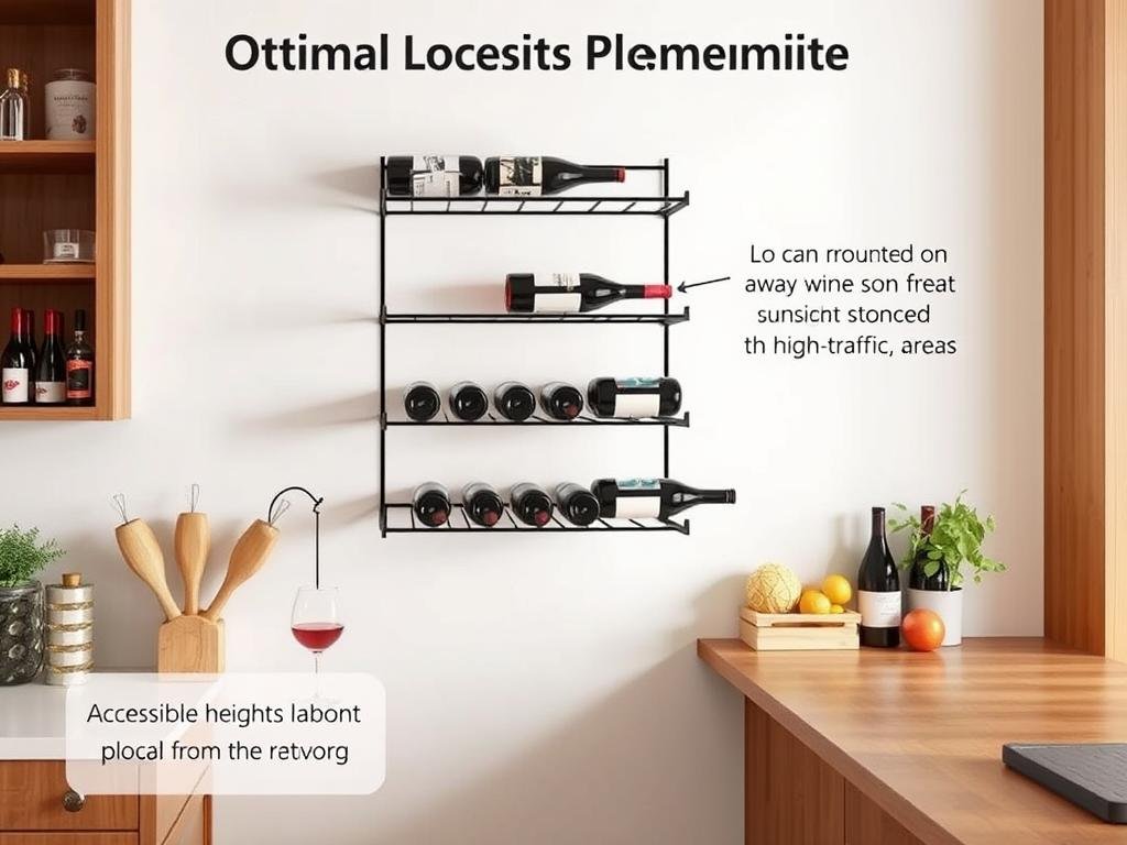 Posizionamento ottimale di un portabottiglie da parete in un ambiente domestico